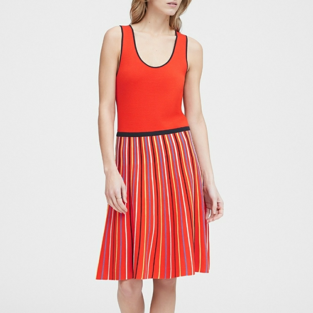Banana Republic stripe knit fit and Flare dress - Picture 1 of 2